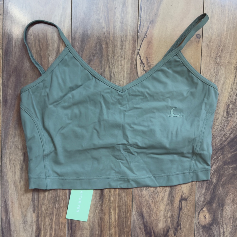 Not After Ten Olive Green Women's sports bra M/L